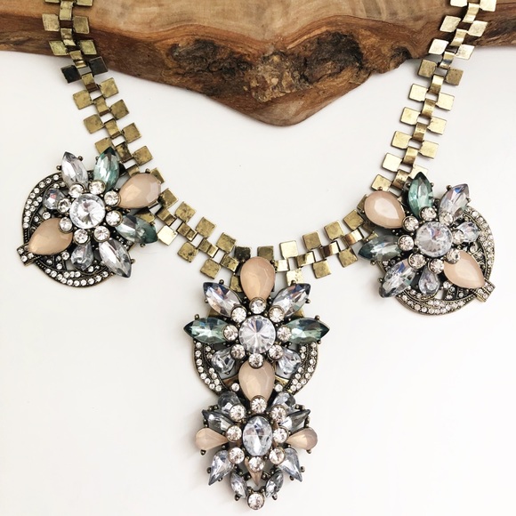 Express antiqued gold intricate statement necklace - Picture 2 of 5
